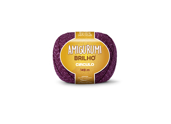 Linha Amigurumi Brilho Círculo 149m Cor 3154 Vinho