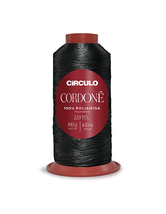 Fio Cordone 100% Poliamida Circulo 8990 Preto