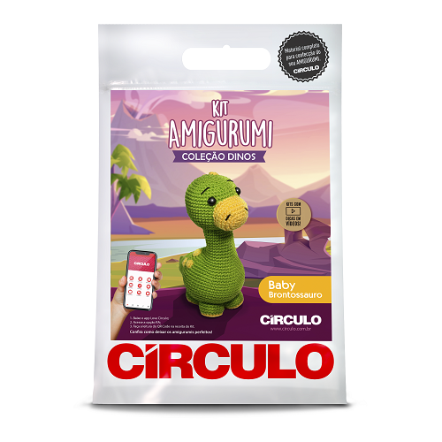 Kit Amigurumi Coleção Dinos Baby Brontossauro