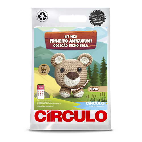 Kit Amigurumi Coleção Bicho Bola Urso