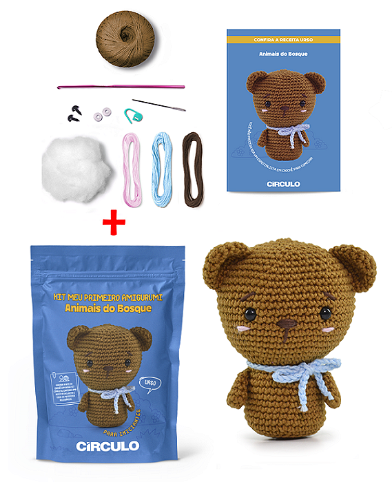 Kit Meu Primeiro Amigurumi Coleção Animais do Bosque Urso