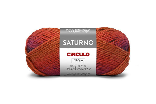 Lã Saturno 100g 150m Círculo 9648 Flamboia