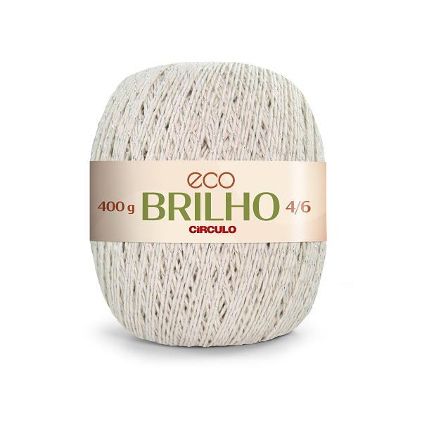 Barbante Eco Brilho 6 Circulo 8001 Branco Brilho Ouro