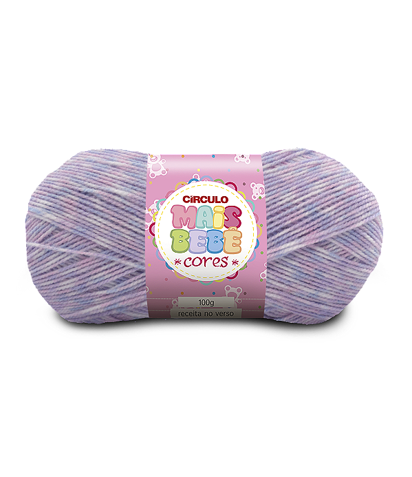 Lã Mais Bebe Cores Círculo 500m Cor 8265 Efeito Lavanda
