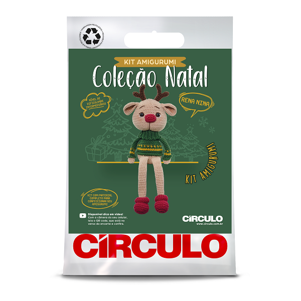 Kit Amigurumi Coleção Natal 05 Rena Nina