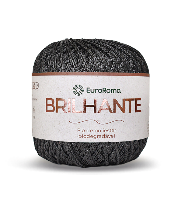 Fio Brilhante Euroroma 100% poliester 136m 250 Preto