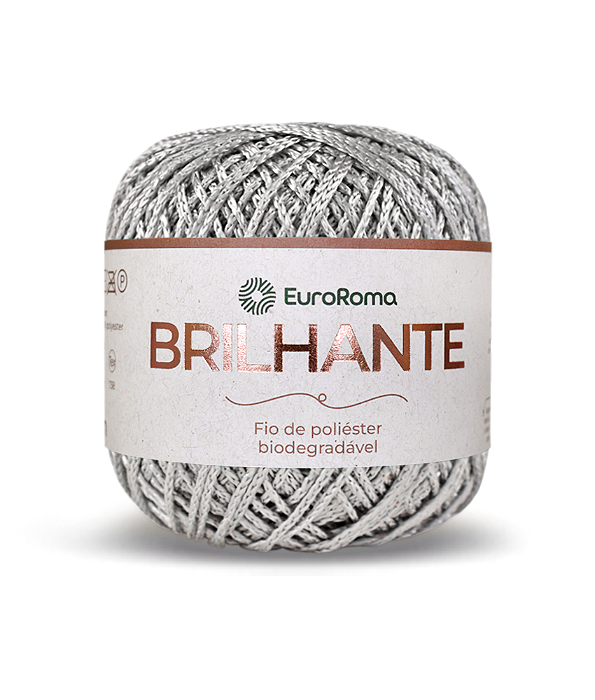 Fio Brilhante Euroroma 100% poliester 136m 260 Prata