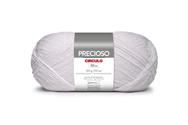 Fio Precioso 100g Circulo 195m Cor 8001 Branco