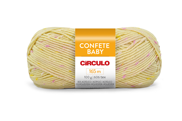 Lã Confete Baby Circulo 208m 1114 Amarelo Candy