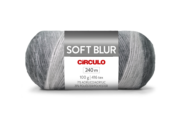 Fio Soft Blur Circulo 240m 9095 Cinza Minimalista