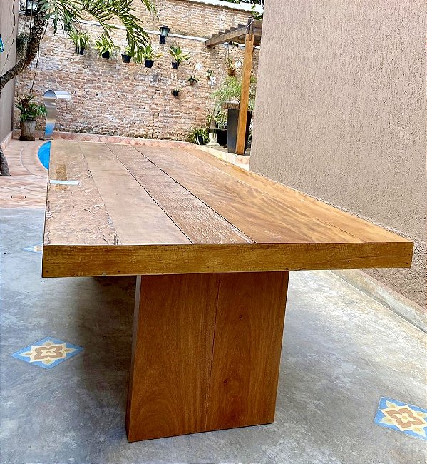 Mesa de Jantar Madero Rústica 2.20x1.00 - Breton (Mostruário de Loja)