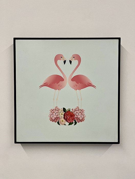 Quadro Flamingos In Love 31x31 - Urban Arts (Apartamento Decorado)