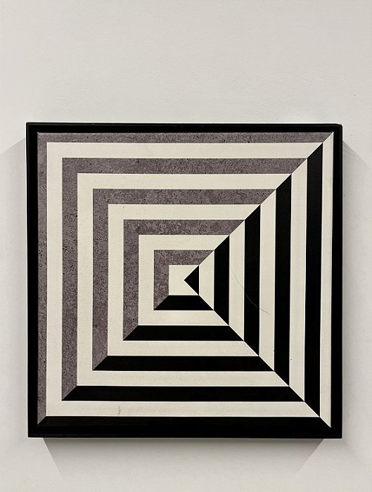 Quadro Geométrico em Tela 50x50 - Artesanal (Apartamento Decorado com Detalhe)