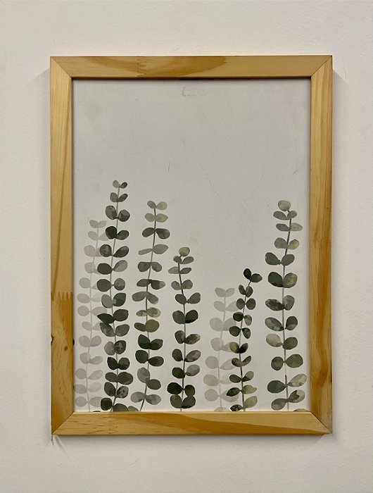Quadro Folhagem Verde 27x36 - Artesanal (Apartamento Decorado)
