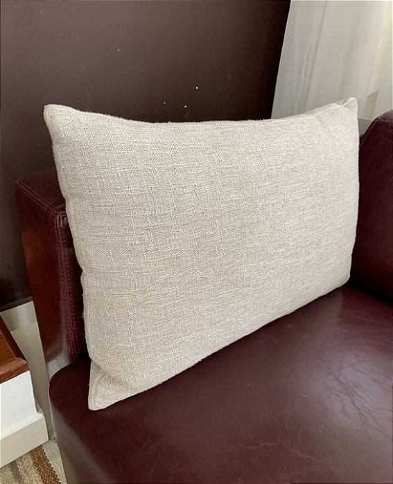 Almofada Lisa em Linho 55x35 - Artesanal (Apartamento Decorado)
