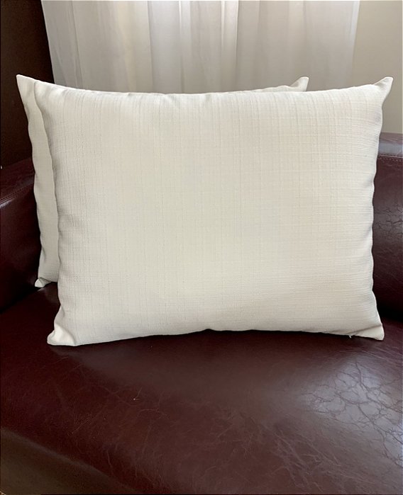 Almofada de Cama em Linho Branco 60X50 - Artesanal (Apartamento Decorado com Detalhe)