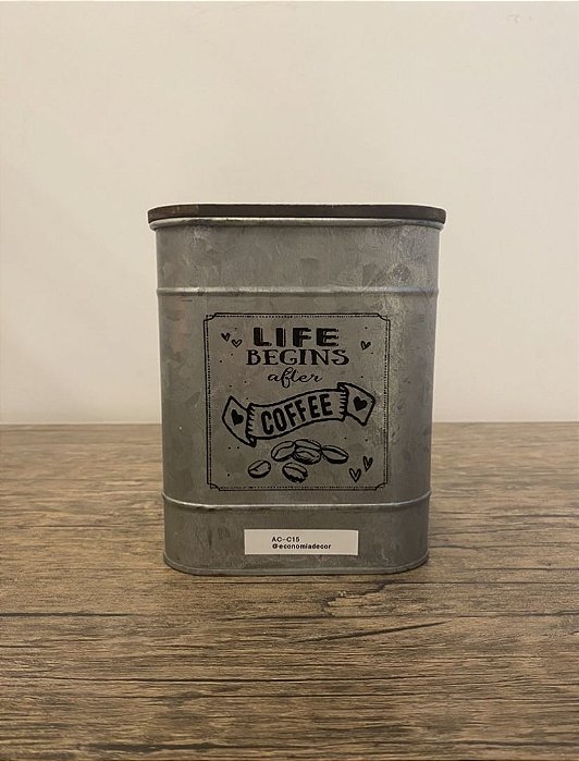 Lata para Mantimento Coffe em Metal (M) - Artesanal (Apartamento Decorado)