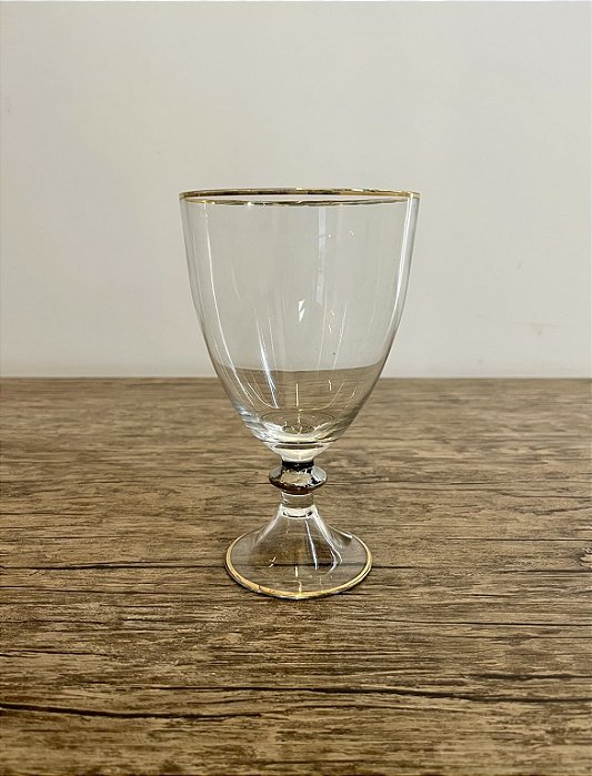 Taça Borda Dourada em Cristal 350ml - Artesanal (Apartamento Decorado)