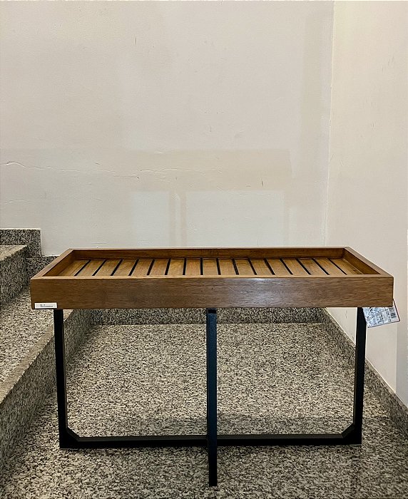 Mesa Lateral Devah Retangular em Madeira Maciça - Breton (Mostruário de Loja)