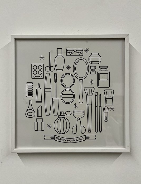 Quadro Beauty e Comestics PB 25x25 - Artesanal (Apartamento Decorado)