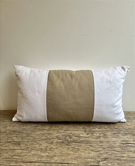 Almofada Geométrica Faixa Bege 60x35  - Breton (Apartamento Decorado)