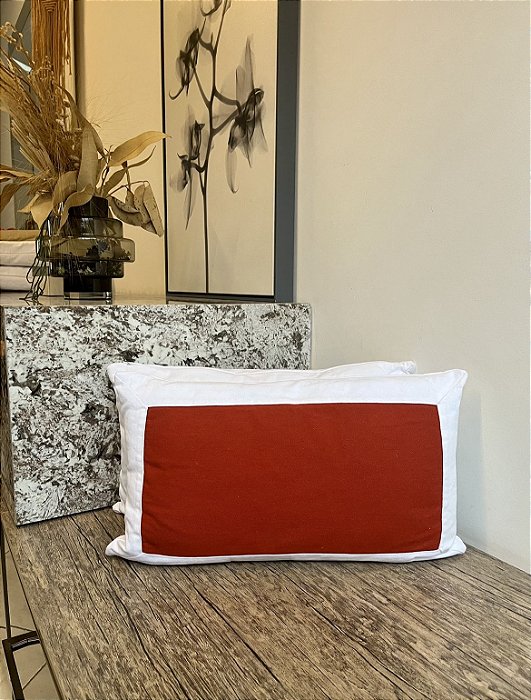 Almofada Geométrica Moldura Ferrugem 50x30  - Breton (Apartamento Decorado)