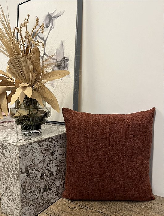 Almofada Lisa em Linho 50x50 - Artesanal (Apartamento Decorado)