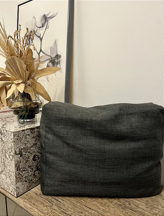 Almofada Lisa Graphite em Linho 60x50 - Artesanal (Apartamento Decorado)