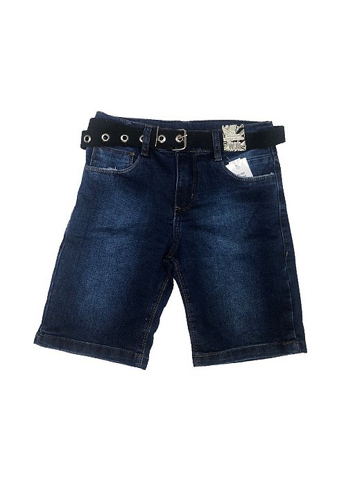 Bermuda Jeans Masculina Juvenil Com Cinto - Grade Com 5 Peças - Wju Jeans