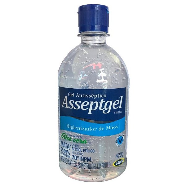ÁLCOOL GEL 70º  ASSEPTG. CRISTAL 420G