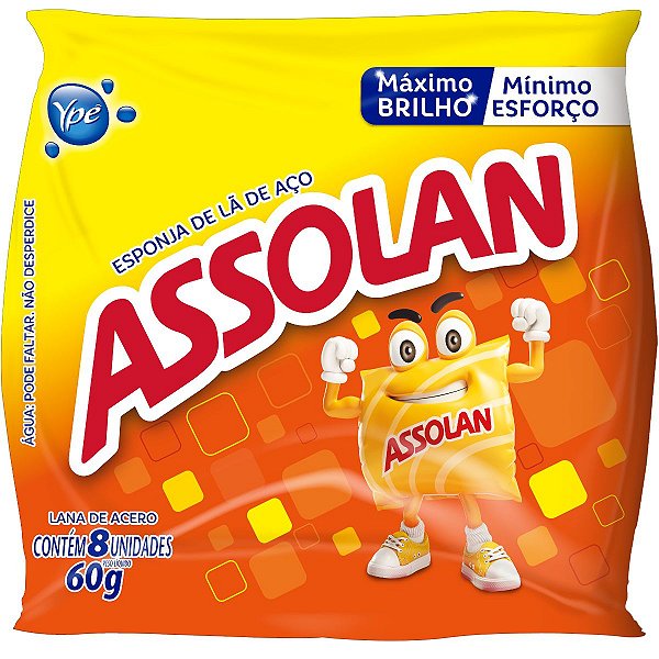 LÃ DE AÇO ASSOLAN 60G C/08UND