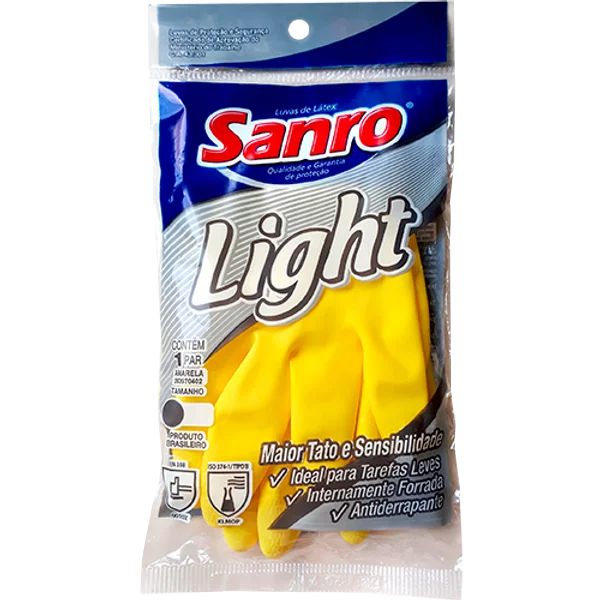 LUVA P/LIMPEZA SANRO LIGTH  AMARELA