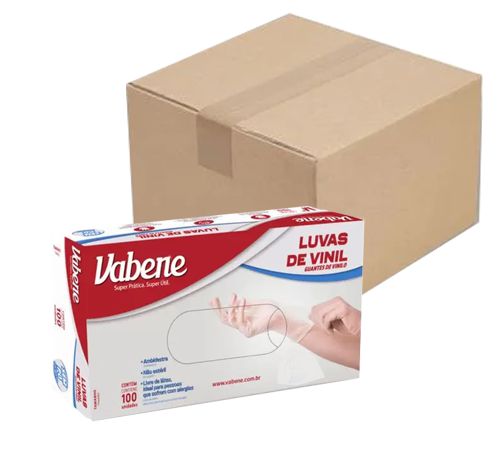 LUVA DE VINIL VABENE C/TALCO C/100UND CX C/10