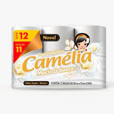 PAPEL HIGIENICO CAMELIA FOLHA DUPLA 20M C/12