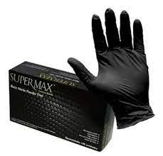 LUVA DE PROC NITRILICA SUPERMAX BLACK M