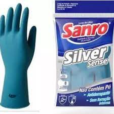 LUVA PARA LIMPEZA SANRO SILVER SENSE P AZUL