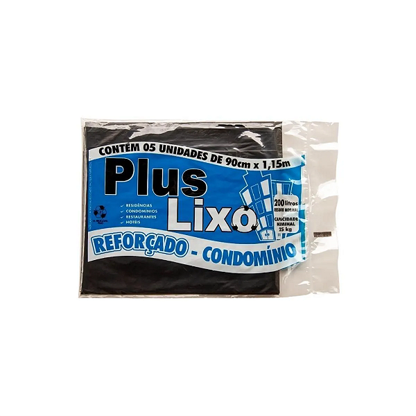 SACO PARA LIXO PLUS C/05 UNIDADES - SACO PLUS