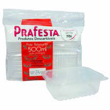 POTE RETANGULAR PRAFESTA C/24 DE 500ML - 8311