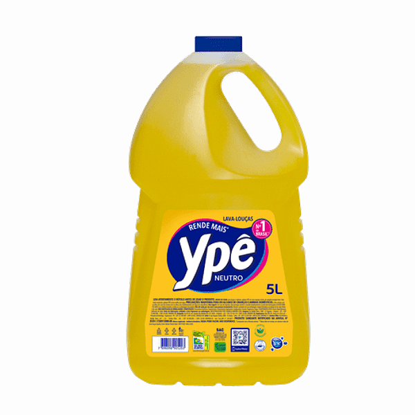 DETERGENTE NEUTRO YPE 5L - CAIXA COM 4 GALÕES