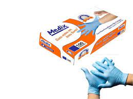 LUVA DE PROCEDIMENTO NITRILICA MEDIX AZUL P