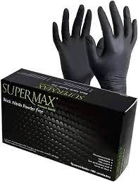 LUVA DE PROC NITRILICA SUPERMAX BLACK G CX C/10