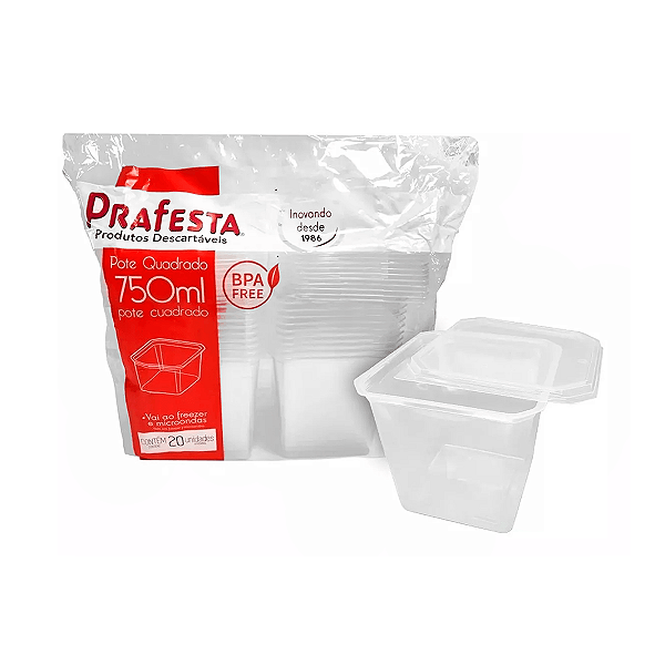 POTE QUADRADO PRAFESTA 750ML C/20