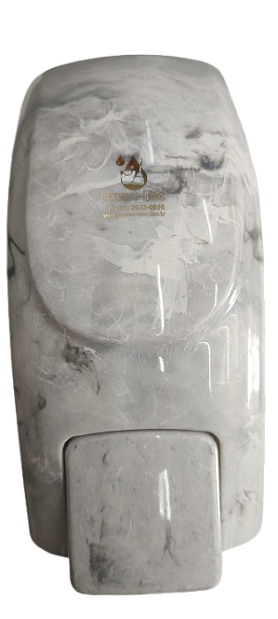 SABONETEIRA COM RESERVATÓRIO PRETO MARMORIZADO 600ML - GRUPO TEC
