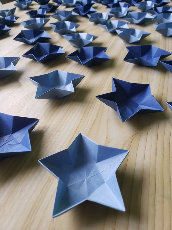 Forminhas de Origami em Formato de Estrela - Kit com 50 unidades