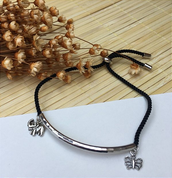 Pulseira Pingentes e Fecho Shambala Regulável | Prata 925