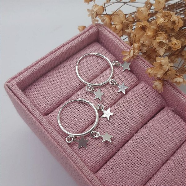 Brinco Argola Estrelas | Prata 925