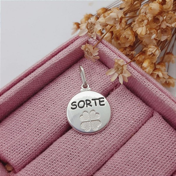 Pingente Medalha Sorte | Prata 925