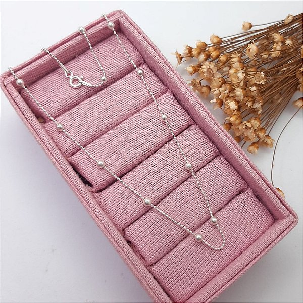 Corrente Bolinhas Diamantadas com Esferas 3mm | 45cm | Prata 925