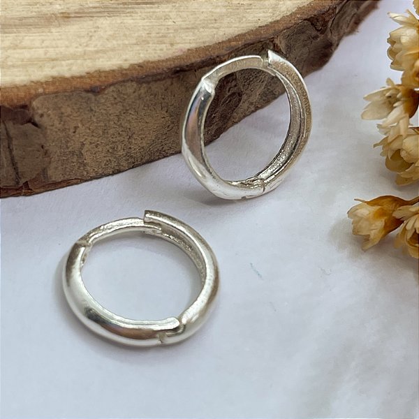 Argola Lisa P | Fecho Click | Prata 925