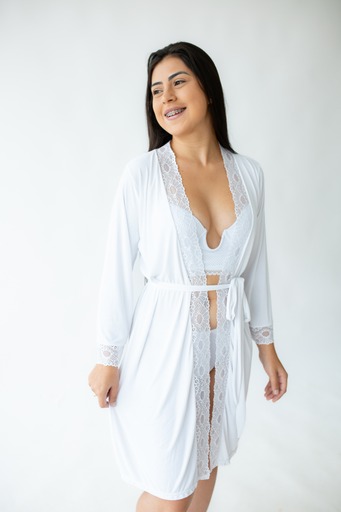 Robe manga com renda